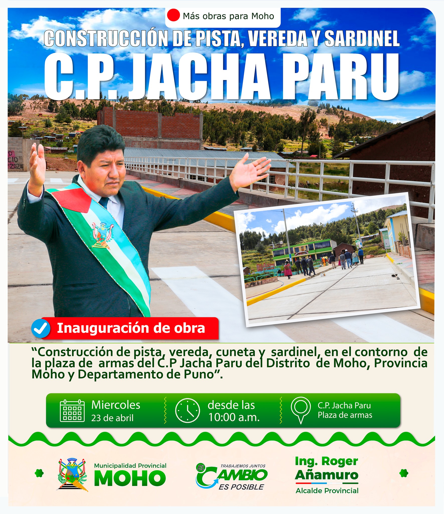 INVITACIÓN A LA GRAN INAUGURACIÓN DE LA CONSTRUCCIÓN DE LA PISTA ...