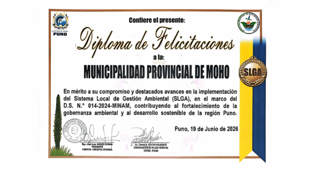 RECONOCIMIENTO A LA MUNICIPALIDAD PROVINCIAL DE MOHO