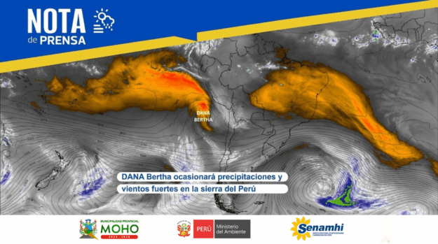 AVISO IMPORTANTE DANA BERTHA OCASIONARÁ PRECIPITACIONES Y VIENTOS FUERTES