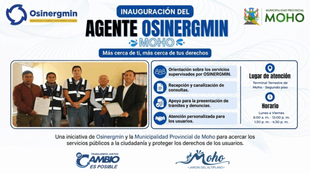 GENTE OSINERGMIN MOHO MÁS CERCA DE TI, MÁS CERCA DE TUS DERECHOS