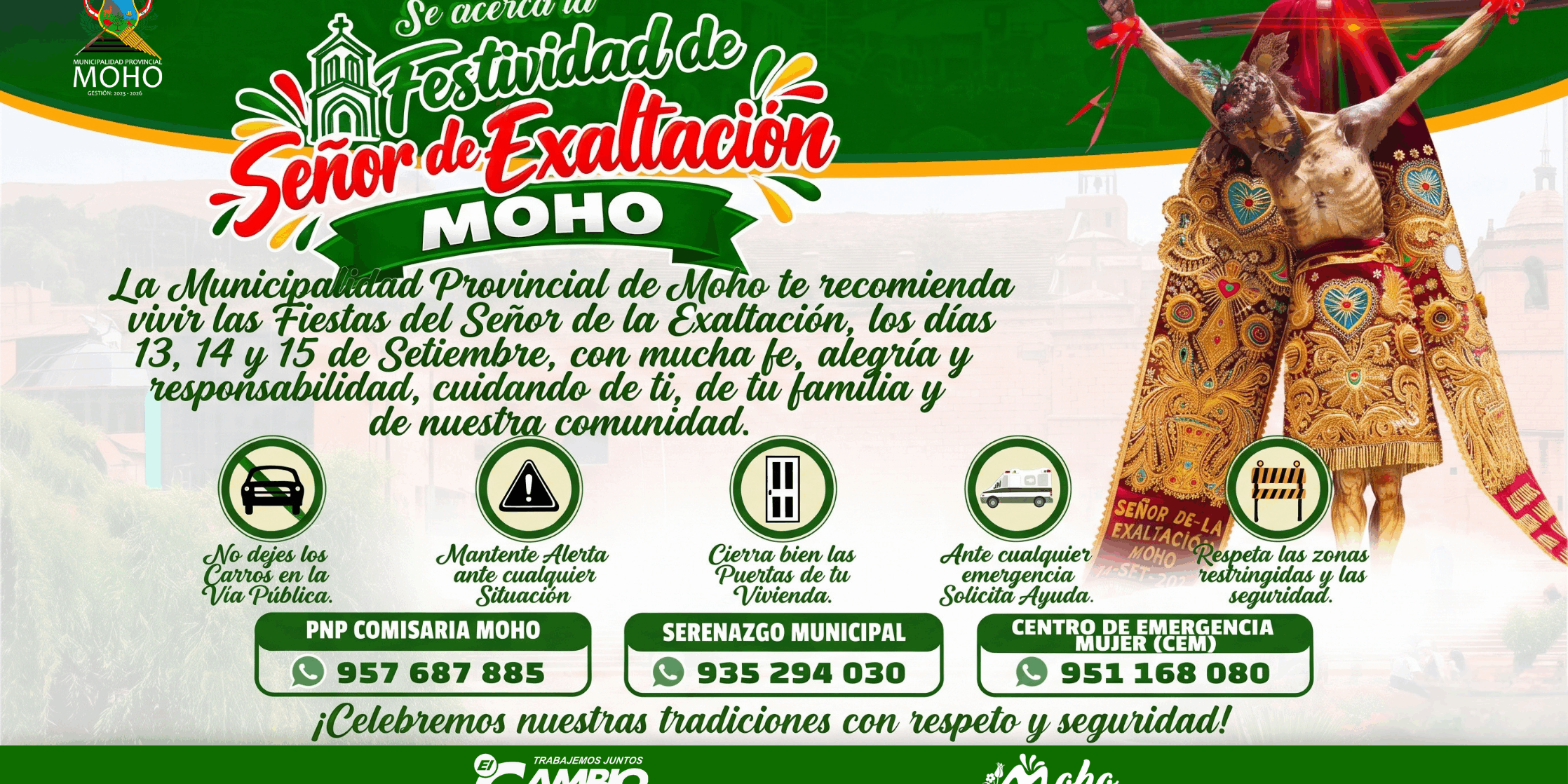 PREVENCIÓN Y SEGURIDAD EN LA FESTIVIDAD DEL SEÑOR DE LA EXALTACIÓN